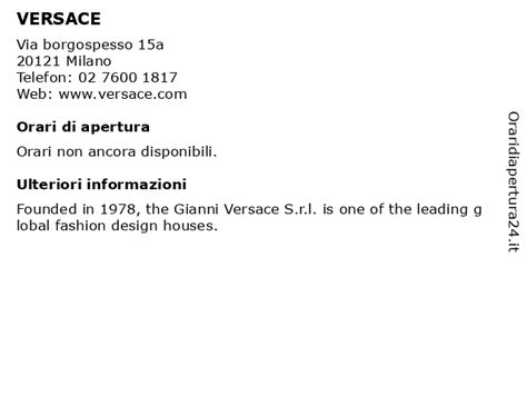 ᐅ Orari di apertura „Versace Collection“ 